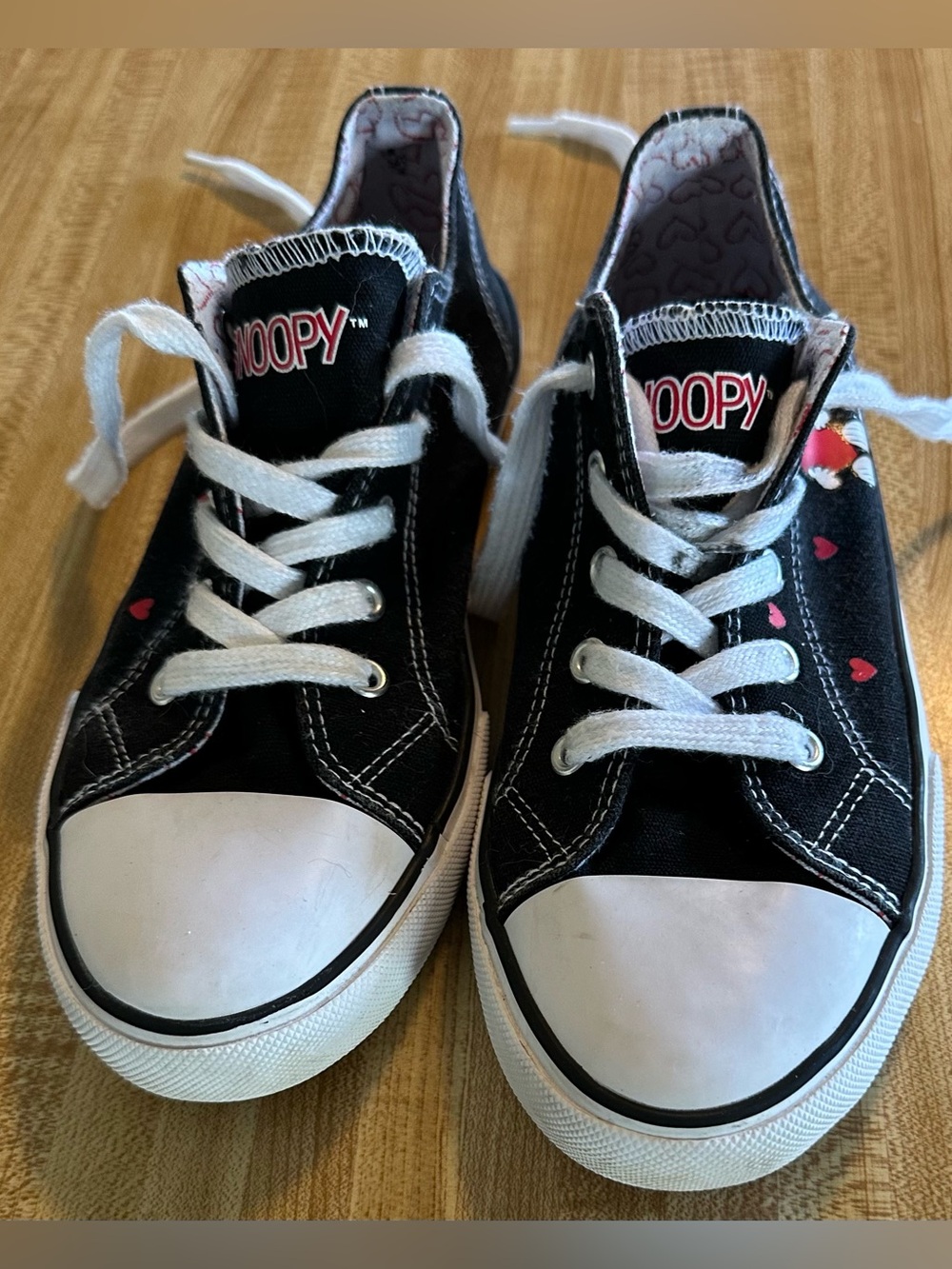 Snoopy Black Canvas Fashion Sneakers